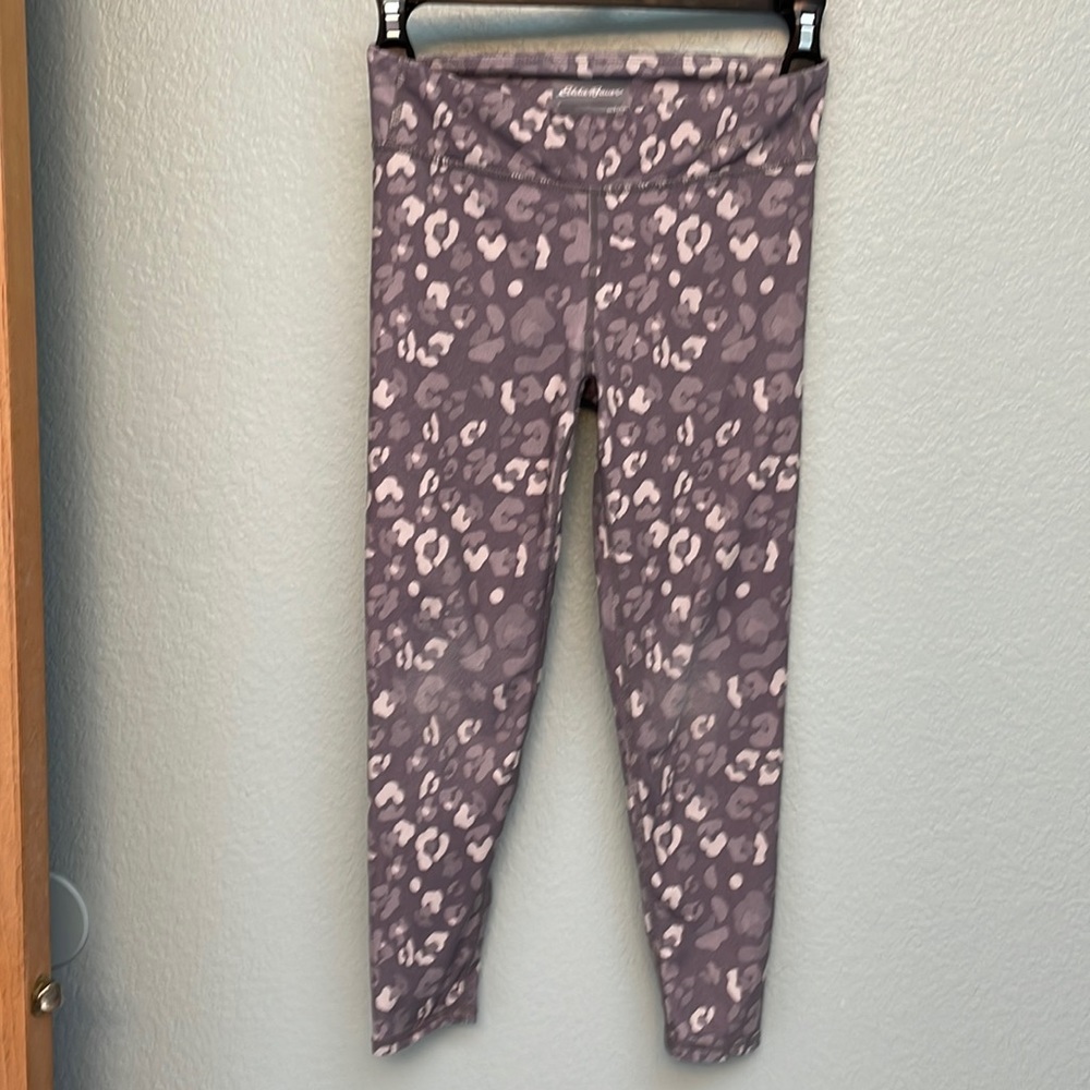 Eddie Bauer: gray and white splatted athletic leggings